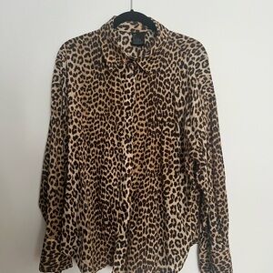 H&M Animal Print Collared Shirt